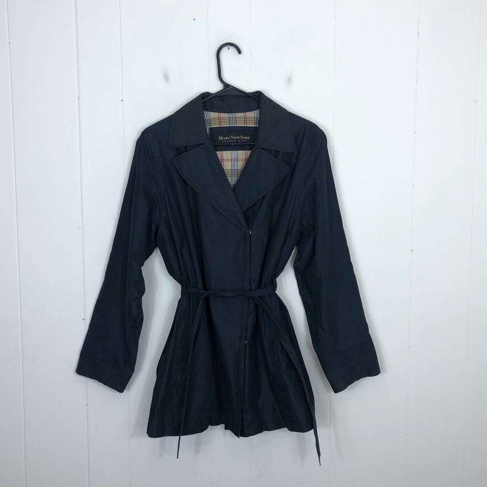 Marc New York Black Mid Length Trench Sz M